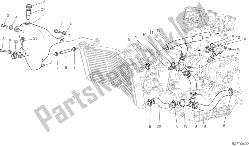 All parts for the Cooling Circuit of the Ducati Sport ST4 S ABS 996 2003